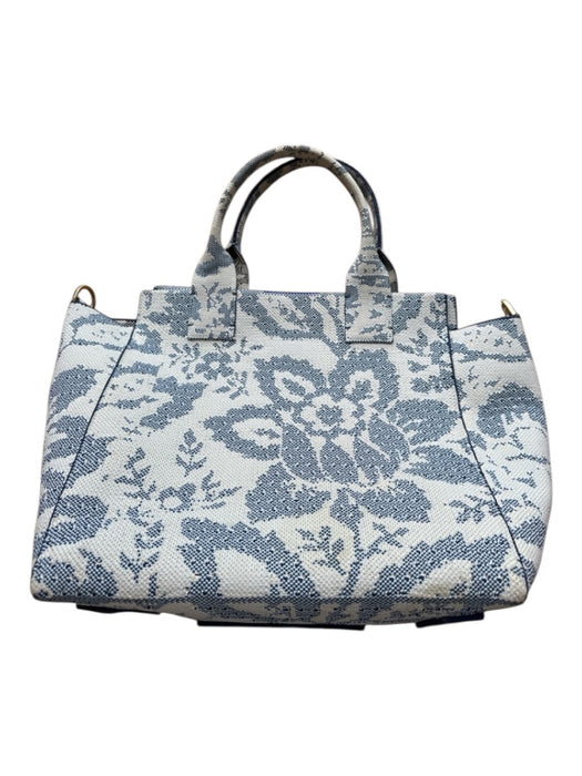 Rothy's Navy & Cream Recycled Plastic Top Handle Flowers Tote Bag Navy & Cream / M