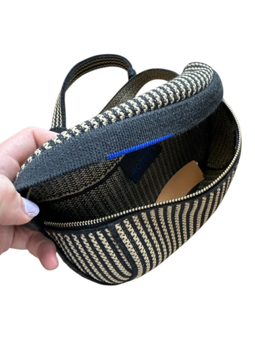 Rothy's Tan & black Recycled Plastic Zip Close Striped Crossbody Bag Tan & black / S