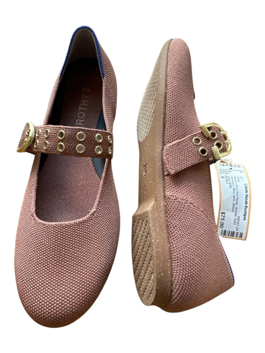 Rothy's Shoe Size 8 Mauve Recycled Plastic Buckle Gold Hardware Mary Jane Flats Mauve / 8