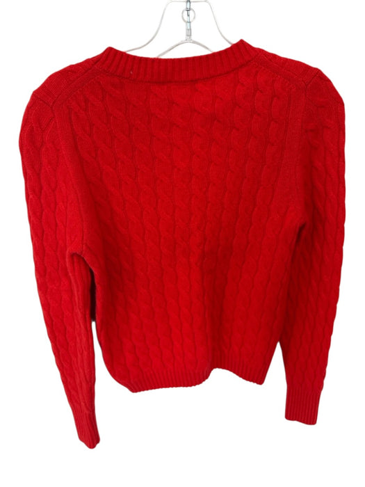 J. Crew Size S Tomato Cashmere Long Sleeve Cable Knit Crew Neck Sweater Tomato / S