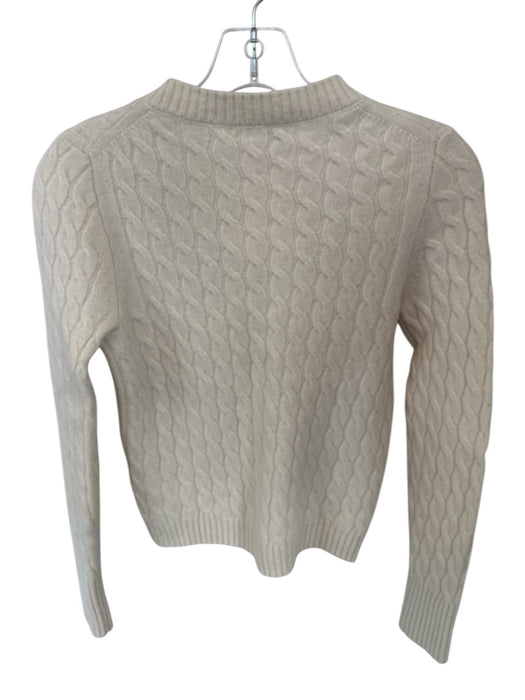 J. Crew Size S Cream Cashmere Long Sleeve Cable Knit Crew Neck Sweater Cream / S