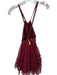 Free People Size 2 Maroon Tulle Halter Neck Beaded Ruffles Dress Maroon / 2