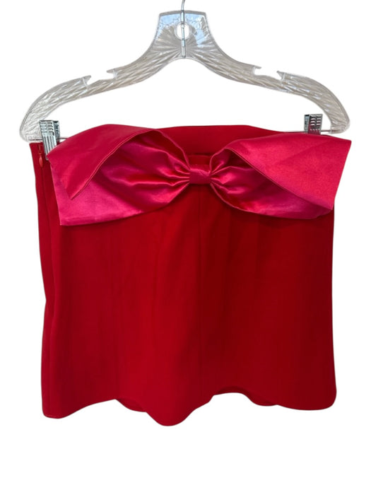 Tuckernuck Size S Red & Pink Polyester Strapless Back Bow Built In Bra Top Red & Pink / S