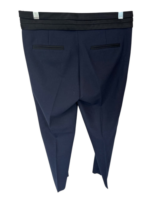 J Crew Collection Size 6 Navy & Black Wool Blend Side Zip Waist Detail Pants Navy & Black / 6