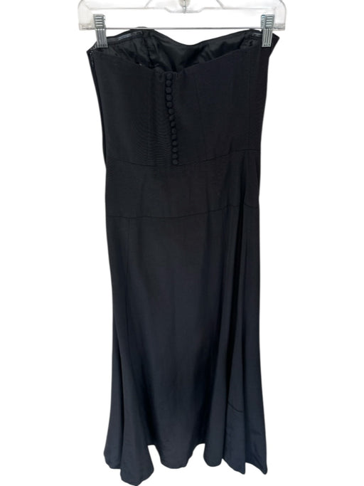 Nicole Miller Size 2 Black Strapless Boning Side Zip Back Buttons Gown Black / 2