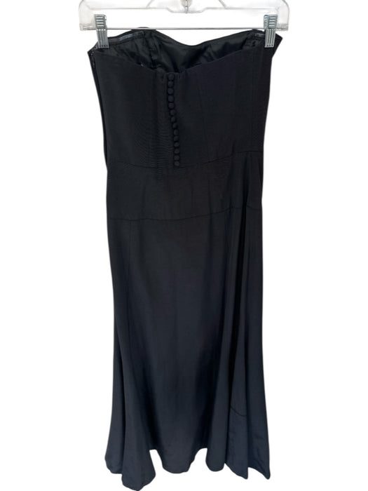 Nicole Miller Size 2 Black Strapless Boning Side Zip Back Buttons Gown Black / 2