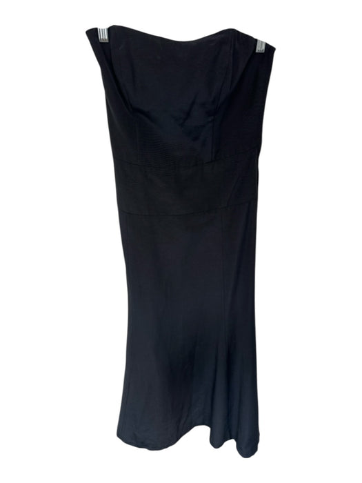 Nicole Miller Size 2 Black Strapless Boning Side Zip Back Buttons Gown Black / 2