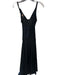 Size Est S Navy & Black Lace Spaghetti Strap Gathered Slip Gown Navy & Black / Est S