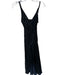 Size Est S Navy & Black Lace Spaghetti Strap Gathered Slip Gown Navy & Black / Est S