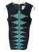 Tabitha Size 2 Black & Teal Cotton Sleeveless Embroidered Floral Western Dress Black & Teal / 2
