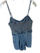 Show Me Your Mumu Size M Med Light Wash Cotton Blend Spaghetti Strap Romper Med Light Wash / M