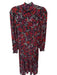 Draper James Size XS Brown & Purple Viscose Blend Mock Neck Flowers Maxi Dress Brown & Purple / XS