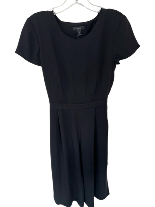 J Crew Size 0 Black Polyester Cap Sleeve Open Back Wide Leg Jumper Black / 0