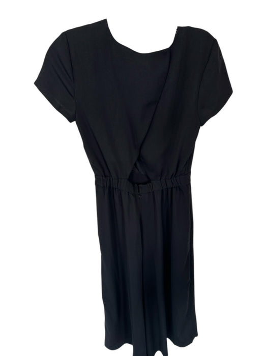 J Crew Size 0 Black Polyester Cap Sleeve Open Back Wide Leg Jumper Black / 0