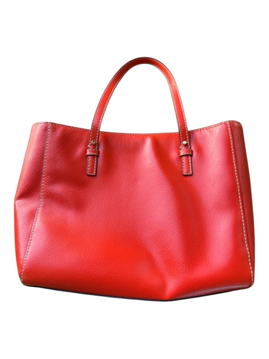 Kate Spade Tomato Red Leather Zip Close Top Handles Bag Tomato Red / M