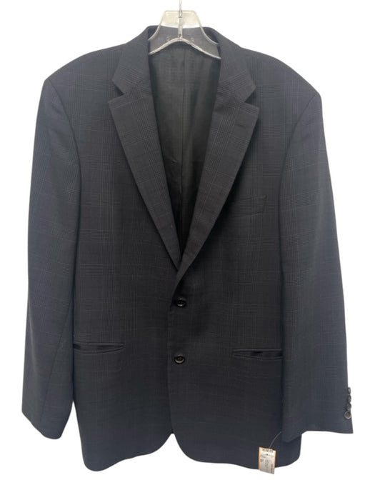 Boss Black & Gray Wool Plaid 2 Button Men's Blazer Black & Gray / 40R