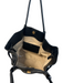 JW PEI Black Polyurethane 2 Handles Gold Hardware Snap Closure Side Rouching Bag Black / M