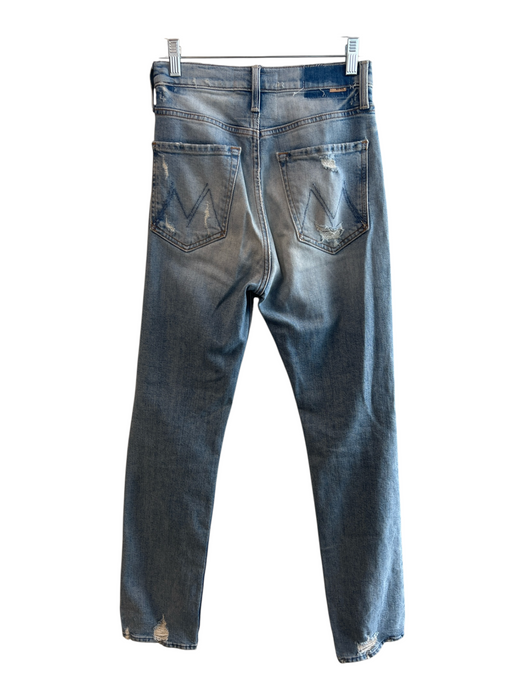 Mother Superior Size 26 Blue Cotton High Waist Straight Across Zip Fly Jeans Blue / 26