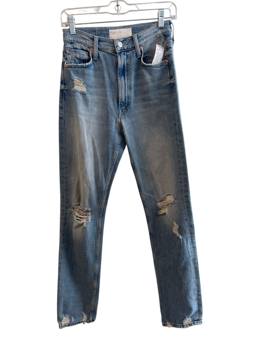 Mother Superior Size 26 Blue Cotton High Waist Straight Across Zip Fly Jeans Blue / 26