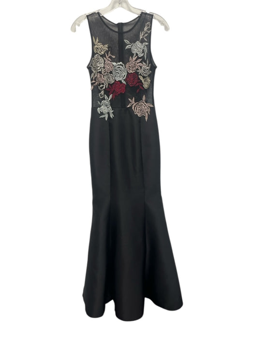 Xscape Size 2 Black, Silver, Red, Blue Polyester Mesh Upper Sleeveless Gown Black, Silver, Red, Blue / 2