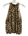 Alice + Olivia Size L Tan multi Silk Leopard Tie Neck Elastic Waist Top Tan multi / L