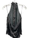 Cami NYC Size M Dark Grey Silk Halter Neck Lace Detail Satin Top Dark Grey / M