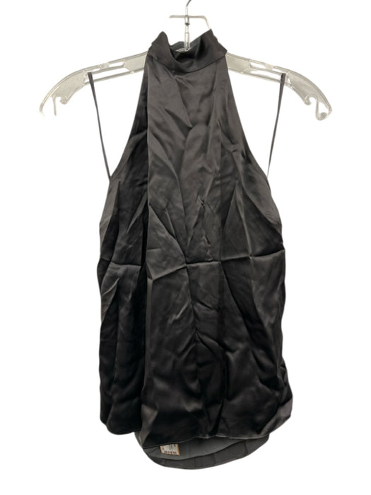 Cami NYC Size M Dark Grey Silk Halter Neck Lace Detail Satin Top Dark Grey / M