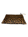 Clare V Brown & Black Textile Cheetah Zip Close Clutch Brown & Black