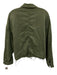 ALLSAINTS Size M/L Green Cotton Button Front Distressed Hem Patch Pocket Jacket Green / M/L
