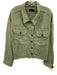 ALLSAINTS Size M/L Green Cotton Button Front Distressed Hem Patch Pocket Jacket Green / M/L