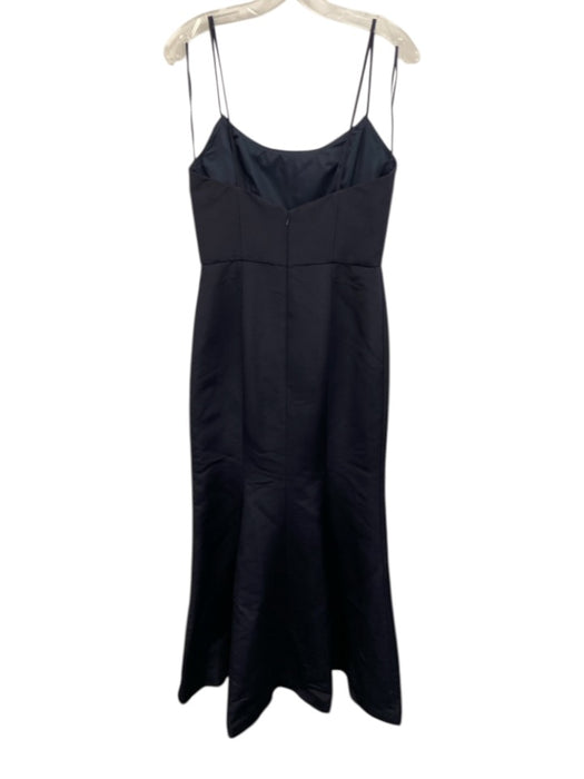 Amsale Size 8 Navy Polyester Mermaid Zip Back Straps floor length Gown Navy / 8