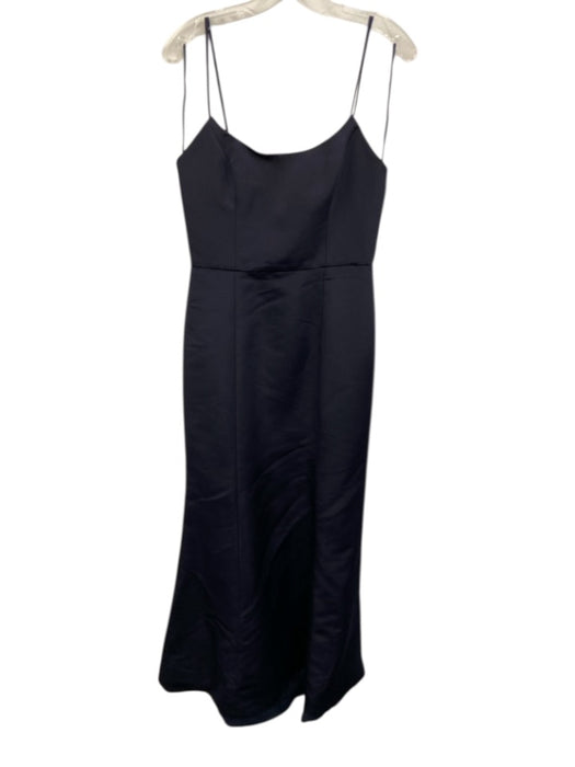 Amsale Size 8 Navy Polyester Mermaid Zip Back Straps floor length Gown Navy / 8