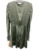 Shona Joy Size 6 Green Lenzing Blend Satin Zip Back Long Sleeve Tie Front Dress Green / 6