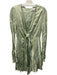 Shona Joy Size 6 Green Lenzing Blend Satin Zip Back Long Sleeve Tie Front Dress Green / 6