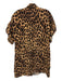 Alice + Olivia Size M Brown Multi Cupro Leopard Button Front Drop Shoulder Dress Brown Multi / M