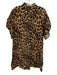 Alice + Olivia Size M Brown Multi Cupro Leopard Button Front Drop Shoulder Dress Brown Multi / M