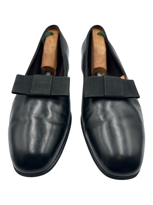 Salvatore Ferragamo Shoe Size 12 Black Leather Solid Bow Detail Men's Shoes Black / 12