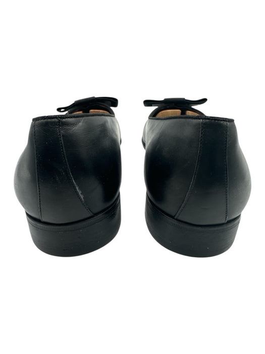 Salvatore Ferragamo Shoe Size 12 Black Leather Solid Bow Detail Men's Shoes Black / 12