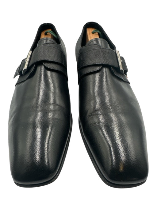 Prada Shoe Size 10 AS IS Black Leather Solid Buckle Detail Men's Shoes Black / 10