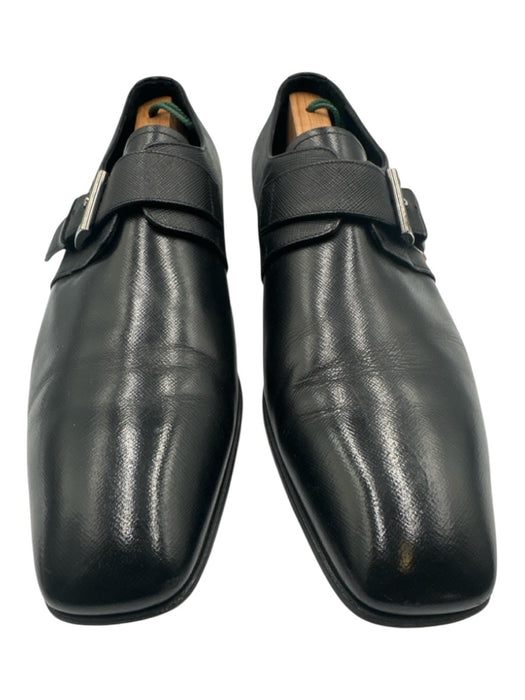 Prada Shoe Size 10 AS IS Black Leather Solid Buckle Detail Men's Shoes Black / 10
