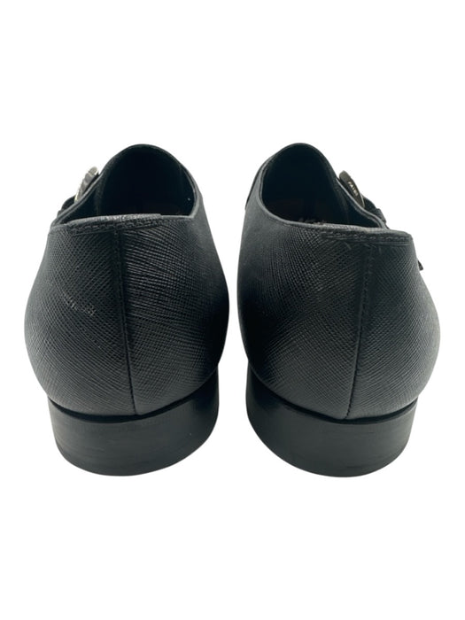 Prada Shoe Size 10 AS IS Black Leather Solid Buckle Detail Men's Shoes Black / 10