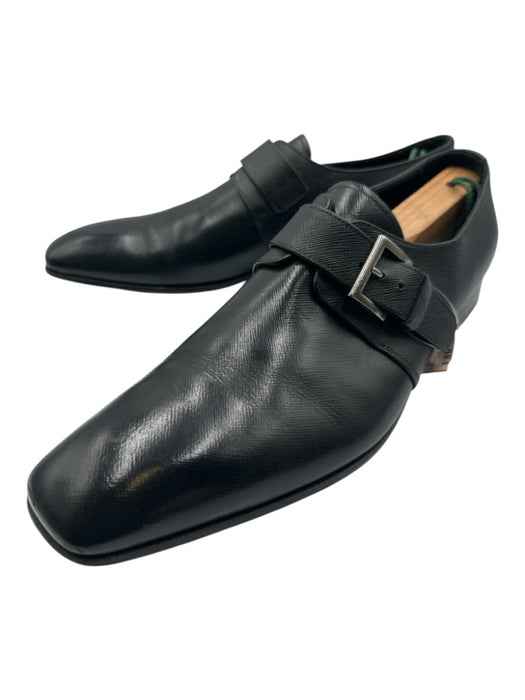 Prada Shoe Size 10 AS IS Black Leather Solid Buckle Detail Men's Shoes Black / 10