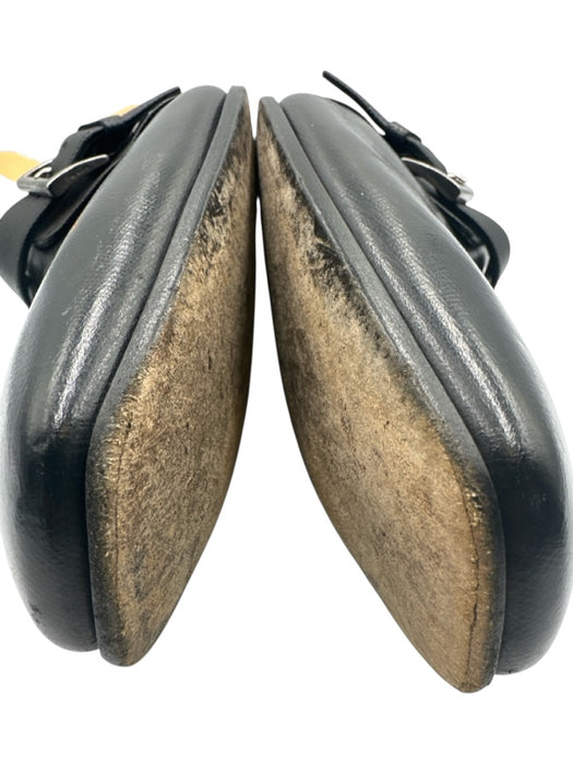 Prada Shoe Size 10 AS IS Black Leather Solid Buckle Detail Men's Shoes Black / 10
