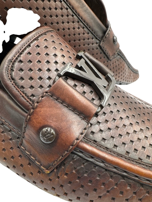 Louis Vuitton Shoe Size 12 AS IS Brown Leather Solid Loafer Men's Shoes Brown / 12
