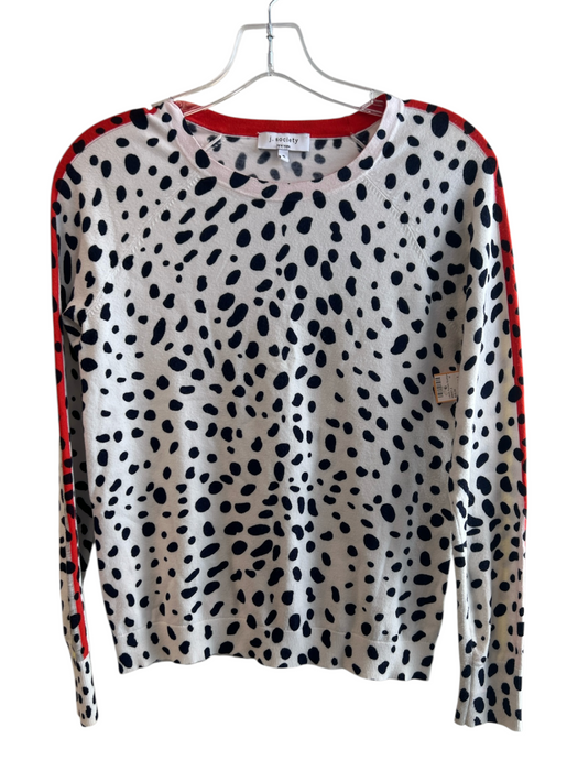 J Society Size S White & Navy Viscose & Polyester Stripped Detail Sweater White & Navy / S
