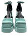 Versace Shoe Size 39.5 Seafoam Green Satin Leather Rhinestone Square Toe Pumps Seafoam Green / 39.5