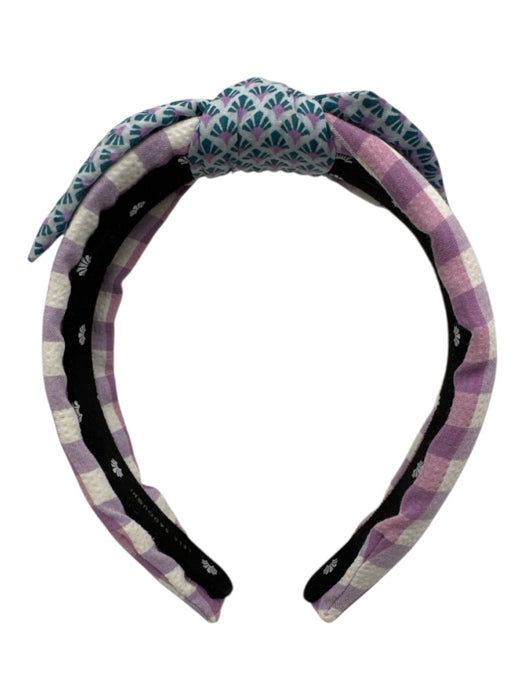 Lele Sadoughi Pink, Blue, Teal Cotton Checkered Floral Headband Pink, Blue, Teal