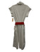 Julia Amory Size M White Cotton Pocket Collar Cap Sleeve Cuffed Sleeves Dress White / M