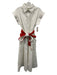 Julia Amory Size M White Cotton Pocket Collar Cap Sleeve Cuffed Sleeves Dress White / M