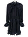 Tish Cox Size XS Navy Blue Polyester Back Zip Ruffle Detail Waist Band Dress Navy Blue / XS
